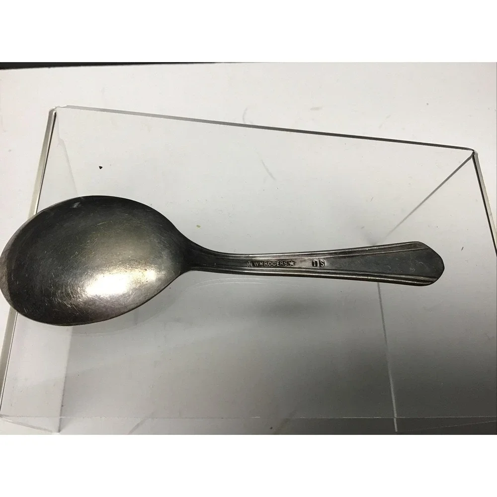 Vintage W.M. Rogers silver plate baby fork and spoon set.